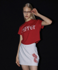 Pippet Round Crop T-shirt (red)