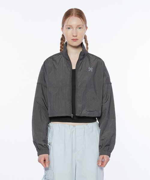 핍펫(PIPPET) Lace Crop Wind Breaker Jumper (charcoal) - 사이즈 & 후기 | 무신사
