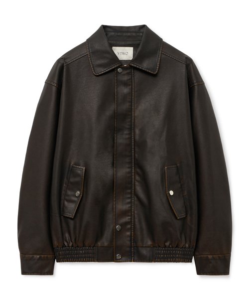 leather jacket - MUSINSA