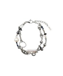 Fresh Water Pearl Layered Bracelet [SILVER]