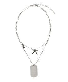 Dog Tag Layered Necklace [SILVER]