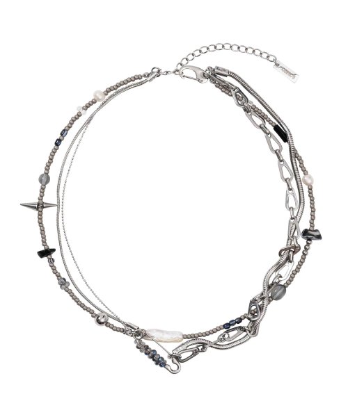 Snake Chain Layered Necklace [SILVER]