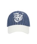 아조바이아조(AJOBYAJO) Sporty Logo Stripe Denim Cap [BLUE]