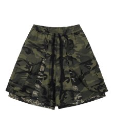 Camouflage Layered Zip Up Pants [KHAKI]