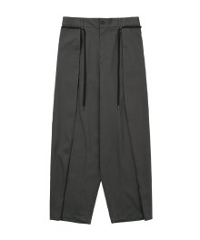 One Tuck Oversized Cotton Pants [CHARCOAL]