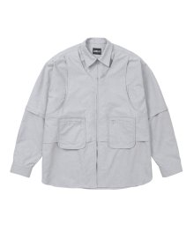 Layered Vest Oxford Shirt [LIGHT GREY]