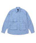 아조바이아조(AJOBYAJO) Fisherman Stripe Shirt [SKY BLUE]