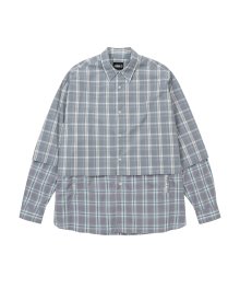 Layered Check Shirt [GREY]