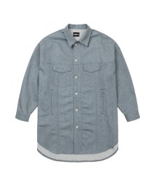 Recycled Denim Oversized Shirt Jacket [SKY BLUE]