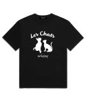 위씨(WISSY) Les Chats 오버핏 반팔티셔츠 (WS001) 블랙