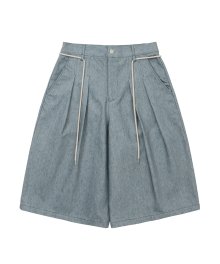 Recycled Denim Bermuda Pants [SKY BLUE]