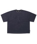아조바이아조(AJOBYAJO) Sporty Logo Applique Washed T-Shirt [NAVY]