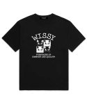 위씨(WISSY) TETRAGON CAT 오버핏 반팔티셔츠 (WS003) 블랙