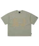 아조바이아조(AJOBYAJO) [PBA] AJ Nylon Applique T-shirt [LIGHT GREY]