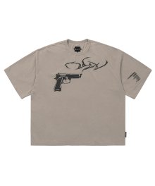 [PBA] Gun Shot T-Shirt [BEIGE]