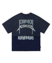 [PBA] Arch Logo Washed Layered T-Shirt [NAVY]