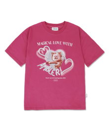 Hearts beating 오버핏 반팔 티셔츠 AS1108 (핑크)