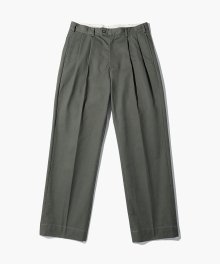 WIDE TWO TUCK CHINO PANTS_D.GREEN