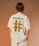 빈트릴(BEENTRILL) 8비트 해시태그 오버핏 반팔 티셔츠(오프 화이트)