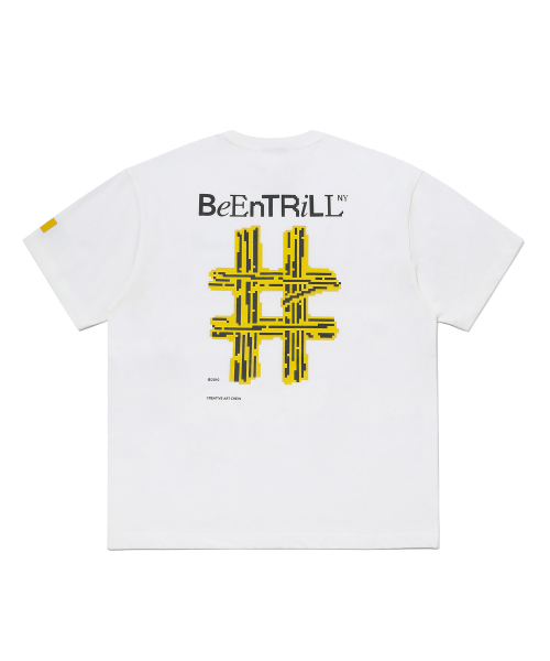 빈트릴(BEENTRILL) 8비트 해시태그 오버핏 반팔 티셔츠(오프 화이트) - 사이즈 & 후기 | 무신사