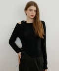 RE-SIDE RIBBON TOP BLACK