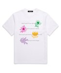 우즈(OUSE) Flower color  오버핏 반팔 티셔츠 (DS008) 화이트