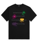 우즈(OUSE) Flower color  오버핏 반팔 티셔츠 (DS008) 블랙