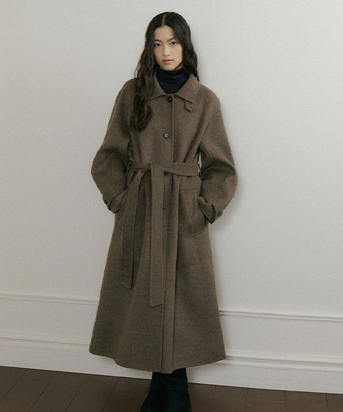 handmade шерстяной trench coat-brown