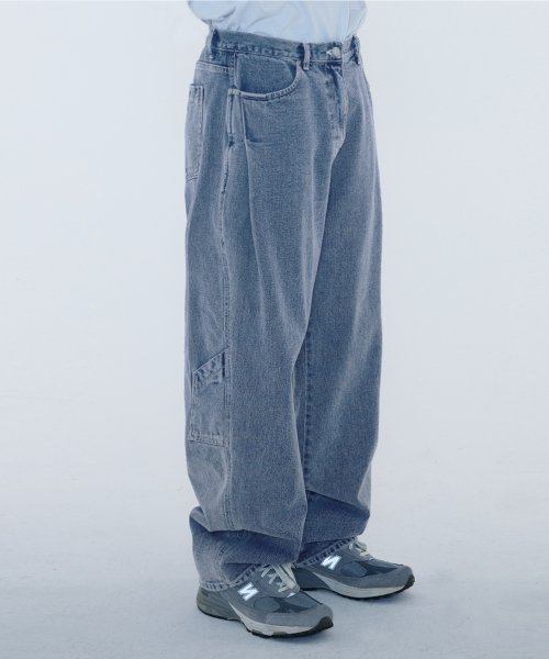 CARPENTER SIDE TUCK PANTS (BLUE WASED)