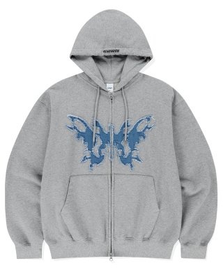 마하그리드(MAHAGRID) BUTTERFLY APPLIQUE HOOD ZIP-UP GREY(MG2ESMM413A) 상품 이미지