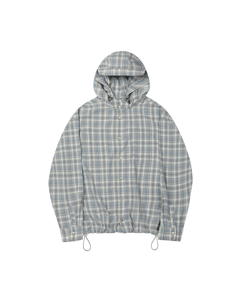 Snap Check рубашка Hooded куртка [BLUE]