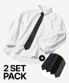 (넥타이+셔츠 SET)사이드 슬릿 오버핏 코튼 셔츠 [WHITE]_SESH008WHITE