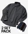 (넥타이+셔츠 SET)사이드 슬릿 오버핏 코튼 셔츠 [DGRAY]_SESH008DGRAY