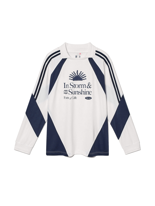 シャツ KIJUN Sunshine Football T-Shirt UNISEX 기준(KIJUN) Sunshine Football T-Shirt UNISEX Off-White Navy