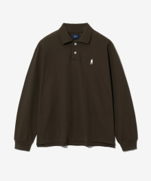 OVERSIZED HERITAGE DAN QUICK DRY PIQUE POLO SHIRT D.BROWN