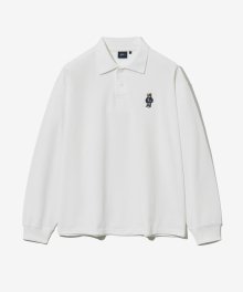 OVERSIZED EMBROIDERY DAN QUICK DRY PIQUE POLO SHIRT WHITE