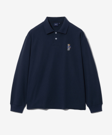OVERSIZED EMBROIDERY DAN QUICK DRY PIQUE POLO SHIRT NAVY
