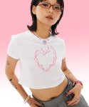 원더비지터(WONDERVISITOR) BN Heart Crop T-shirt [Pink]