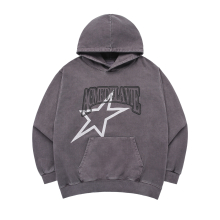 STAR AE LOGO PIGMENT WASHING HOODIE PURPLE