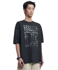 GRUNGE SYMBOLS T-SHIRT - WASHED BLACK