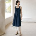 랭썬(LANGSON) LS_Blue plaid sleeveless dress
