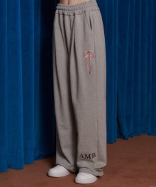 Pants with ribbon 원턱 2-Way 트레이닝 스웨트 팬츠 AP801 (멜란지)