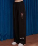 엠블러(AMBLER) Pants with ribbon 원턱 2-Way 트레이닝 스웨트 팬츠 AP801 (블랙)
