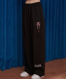 Pants with ribbon 원턱 2-Way 트레이닝 스웨트 팬츠 AP801 (블랙)