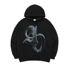 HALFTONE SYMBOL PRINTING HOODIE BLACK