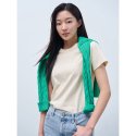 빈폴 레이디스(BEANPOLE LADIES) [Green] 베이직 반소매 티셔츠  아이보리 (BF4142N010)