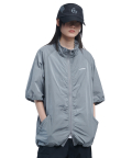 HALF SLEEVE ZIP-UP JACKET - GRAY