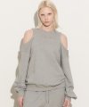 Open Shoulder Sweatshirt - Gray