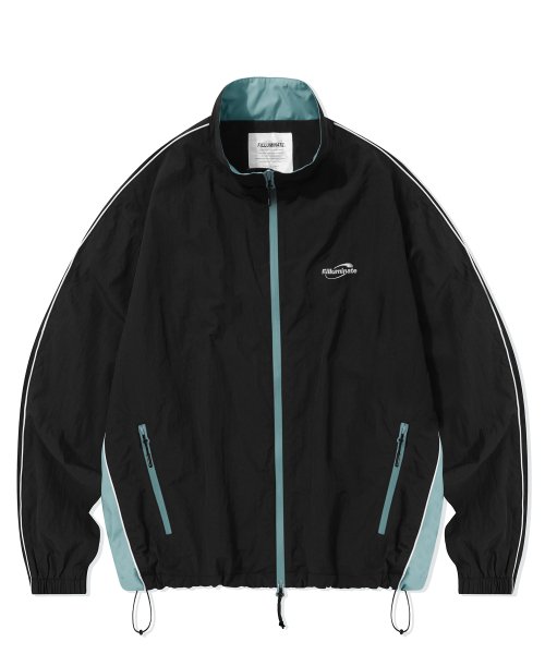 Piping Circle Logo Track Jacket-Black