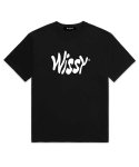 위씨(WISSY) Curve Logo 오버핏 반팔티셔츠 (WS009) 블랙